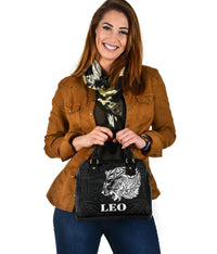 Sun In Leo Zodiac Shoulder Handbag Polynesian Tattoo Simple - White - Polynesian Pride