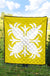 Hawaiian Premium Quilt Royal Pattern - Yellow - A2 Style - Polynesian Pride