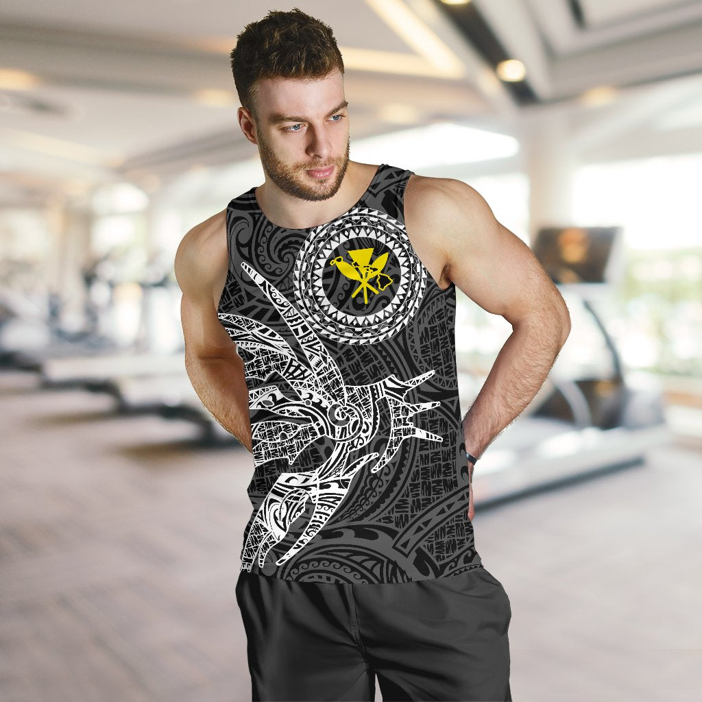 Hawaii Tank Top Polynesian Kanaka Map Hawaiian Men's Tank Top - White - TT Style - Polynesian Pride