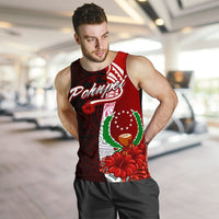 Pohnpei Micronesia Men's Tank Top - Coat Of Arm With Hibiscus - Polynesian Pride