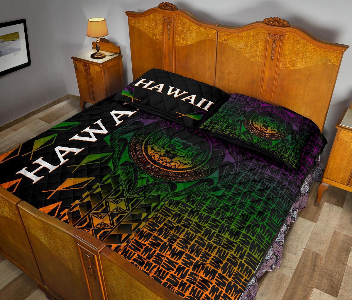 Hawaii Quilt Bed Set - Hawaii Seal Rocket Style - Polynesian Pride