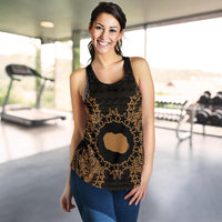 Cook Islands Polynesian Women Tank Top Map Gold - Polynesian Pride