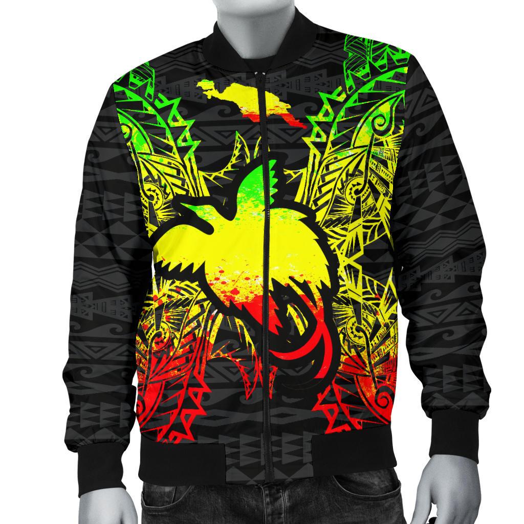 Papua New Guinea Polynesian Men's Bomber Jacket Map Reggae - Polynesian Pride
