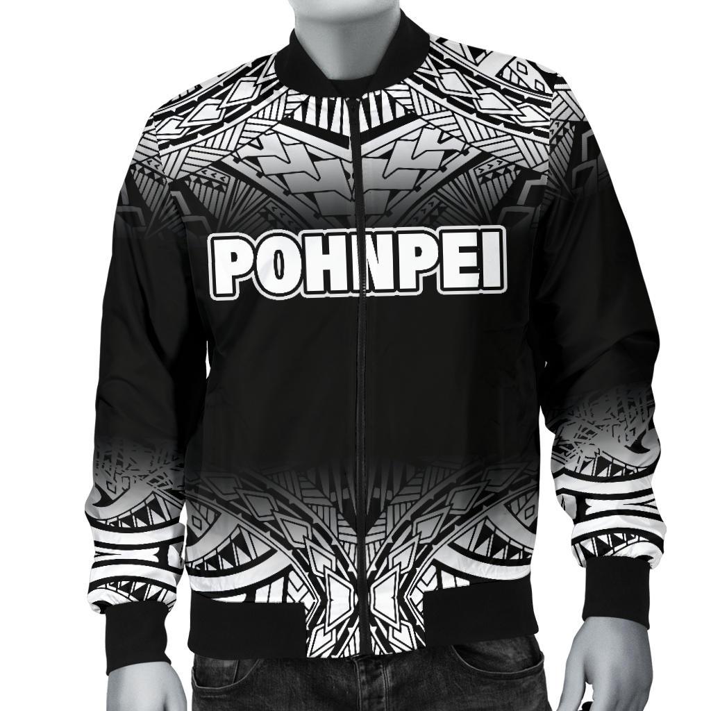 Pohnpei Men's Bomber Jacket - Black Fog Style - Polynesian Pride