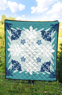 Hawaiian Leaves Tropical Pattern Premium Quilt - Pastel - Argu Style - AH - Polynesian Pride