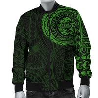 Polynesian Tattoo Style Men's Bomber Jacket Green - Polynesian Pride