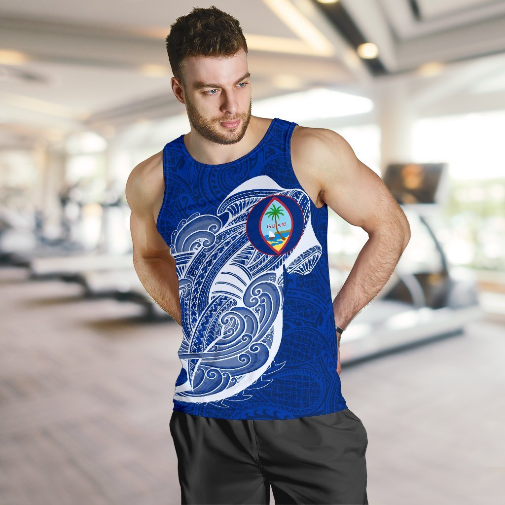 Guam Men'S Tank Top Shark Coat Of Arms - Polynesian Pride