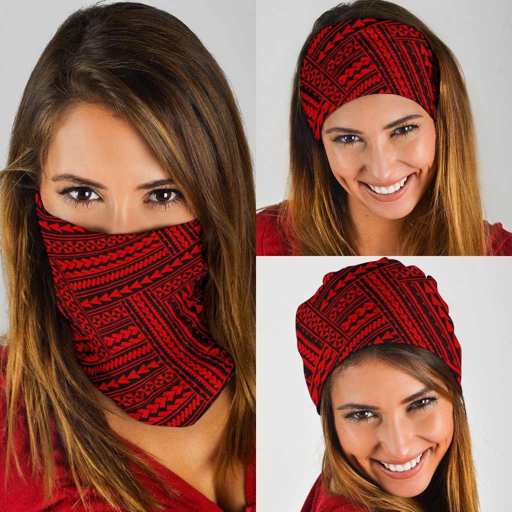 Polynesian Nation Red Bandana 3 - Pack Red One Size - Polynesian Pride