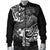 Vanuatu Polynesian Men's Bomber Jacket - White Shark Polynesian Tattoo - Polynesian Pride
