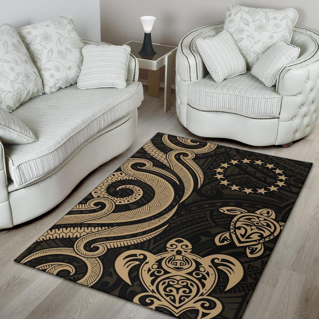 Cook Islands Area Rug - Gold Tentacle Turtle - Polynesian Pride