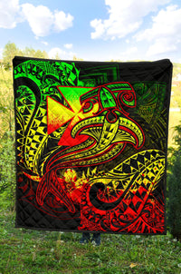 Polynesian Wallis and Futuna Premium Quilt - Reggae Shark Polynesian Tattoo - Polynesian Pride