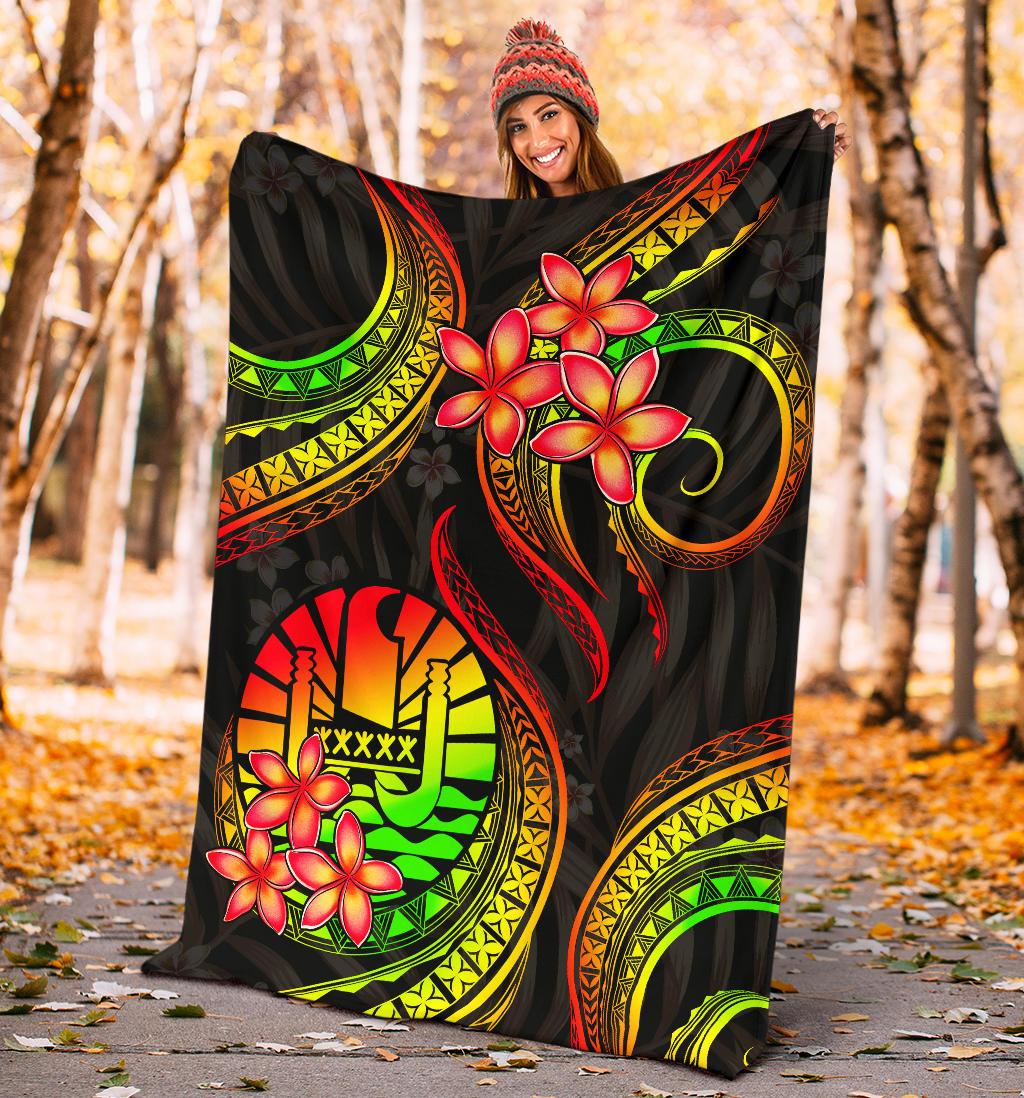 Tahiti Polynesian Premium Blanket - Reggae Plumeria - Polynesian Pride