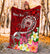 Samoa Custom Personalised Premium Blanket - Turtle Plumeria (Red) - Polynesian Pride