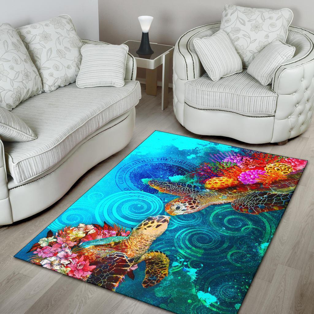 CNMI Area Rug - Sea Turtle Coral Treasure - Polynesian Pride