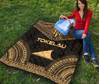 Tokelau Premium Quilt - Tokelau Flag Polynesian Chief Gold Version - Polynesian Pride