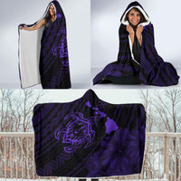 Hawaii Sea Turtle Is Swimming Toward Hooded Blanket Purple - Polynesian Pride