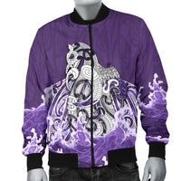 Maori Manaia The Blue Sea Bomber Jacket for Men, Purple - Polynesian Pride
