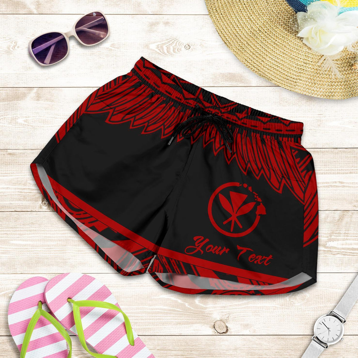 Hawaii Polynesian Custom Personalised Women Short - Hawaii Pride Red Version - Polynesian Pride