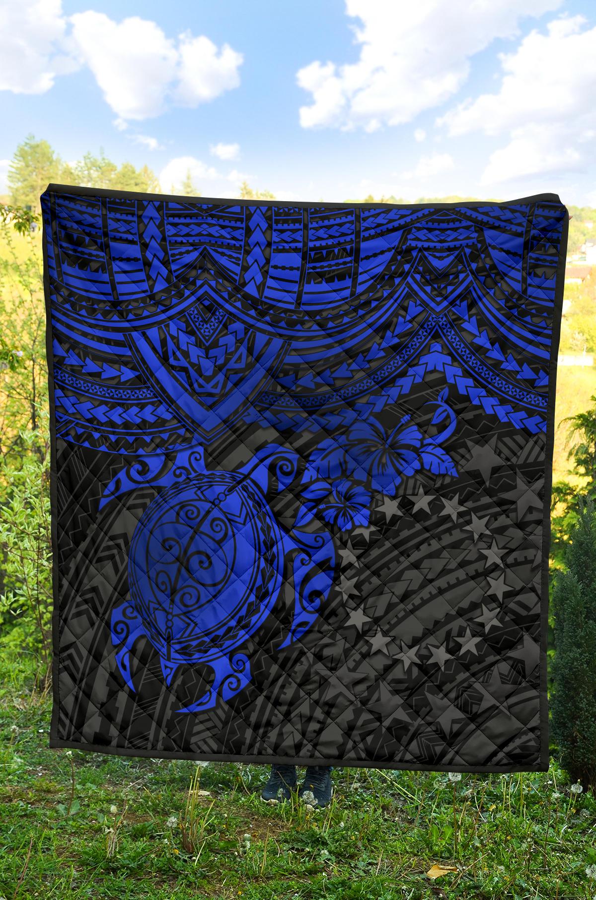 Cook Islands Premium Quilt - Blue Turtle - Polynesian Pride