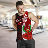 Pohnpei Micronesia Custom Personalised Men's Tank Top - Coat Of Arm With Hibiscus - Polynesian Pride
