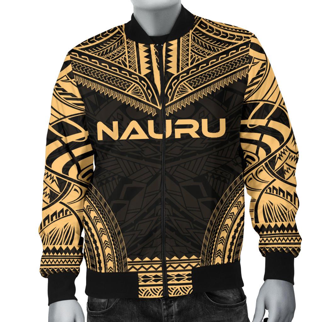 Nauru Polynesian Chief Men's Bomber Jacket - Gold Version - Polynesian Pride
