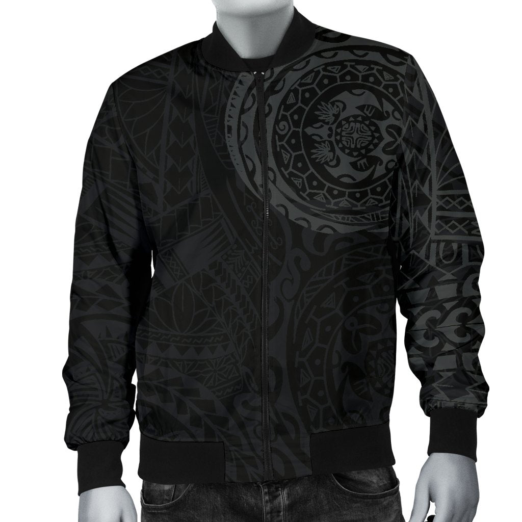 Polynesian Tattoo Style Men's Bomber Jacket Gray - Polynesian Pride