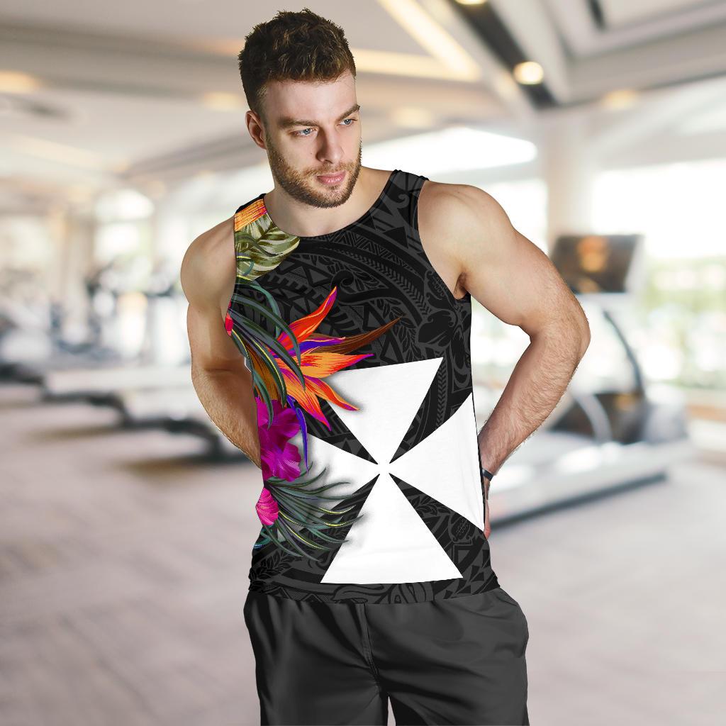 Wallis And Futuna Men's Tank Top - Polynesian Hibiscus Pattern - Polynesian Pride