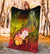 Fiji Custom Personalised Premium Blanket - Humpback Whale with Tropical Flowers (Yellow) - Polynesian Pride