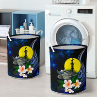 New Caledonia Polynesian Laundry Basket - Turtle With Plumeria Flowers - Polynesian Pride