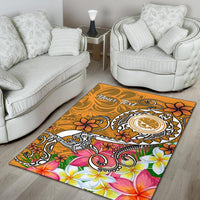 FSM Custom Personalised Area Rug - Turtle Plumeria (Gold) - Polynesian Pride