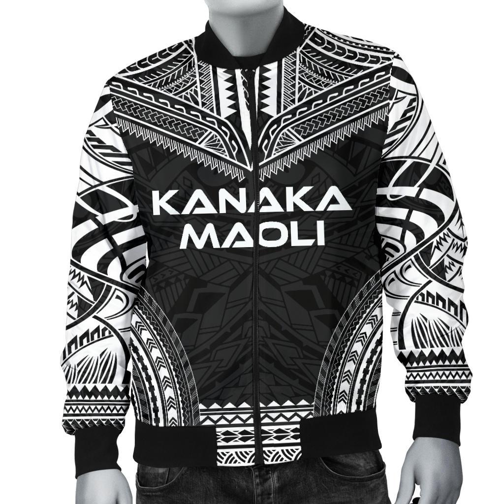 Kanaka Maoli Polynesian Chief Men's Bomber Jacket - Black Version - Polynesian Pride