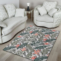 Tropical Palm Leaves And Flowers Rug - Polynesian Pride