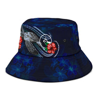 Yap Polynesian Bucket Hat - Blue Turtle Hibiscus - Polynesian Pride