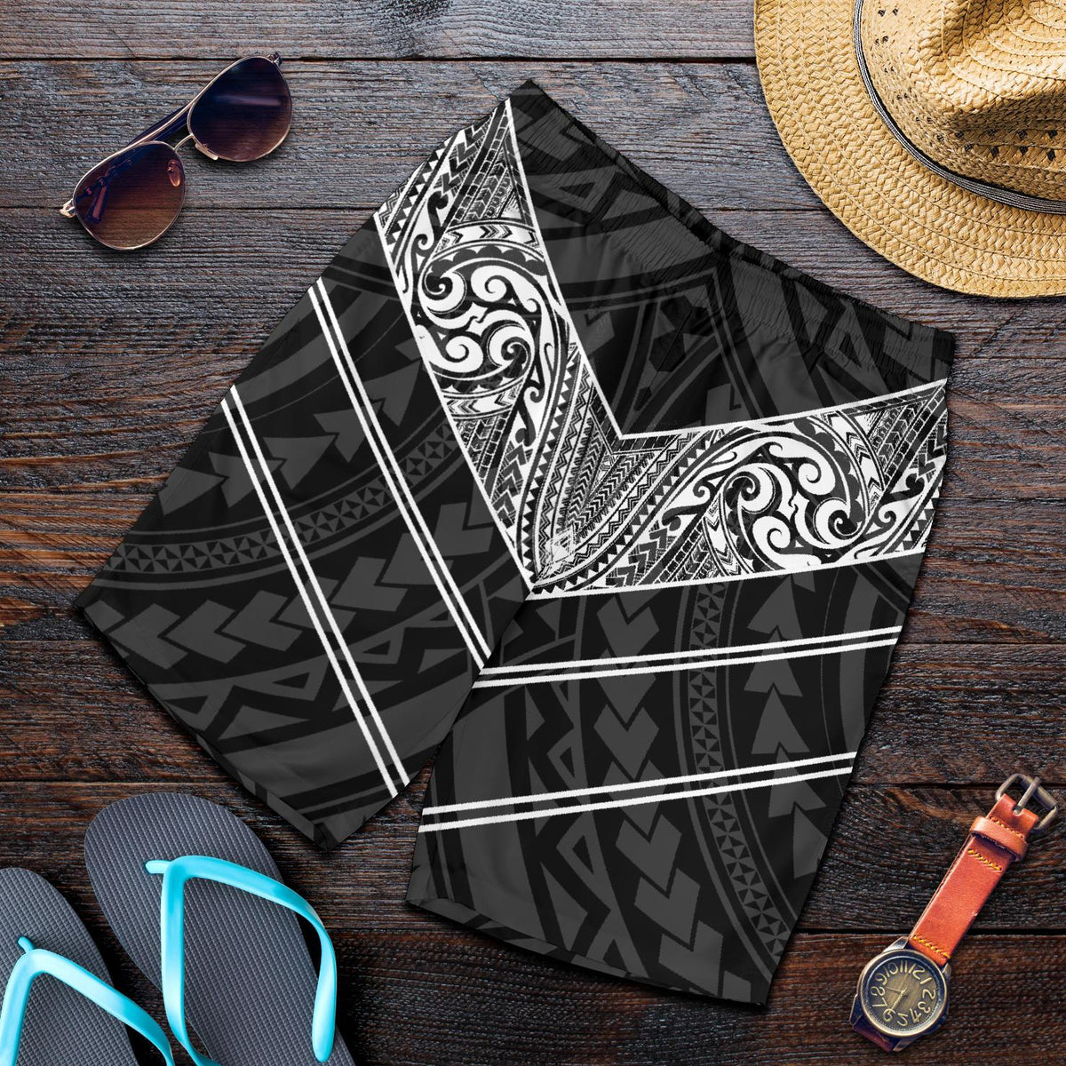 Specialty Polynesian Men's Shorts White - Polynesian Pride