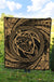 Hawaiian Kanaka Honu Hibiscus Tornando Gold Polynesian Premium Quilt - Polynesian Pride