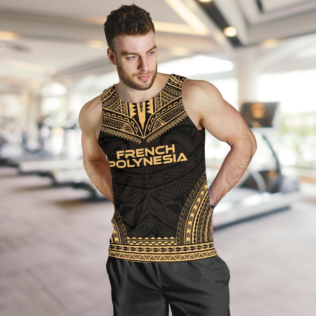 French Polynesia Men's Tank Top - Polynesian Chief Gold Version - Polynesian Pride