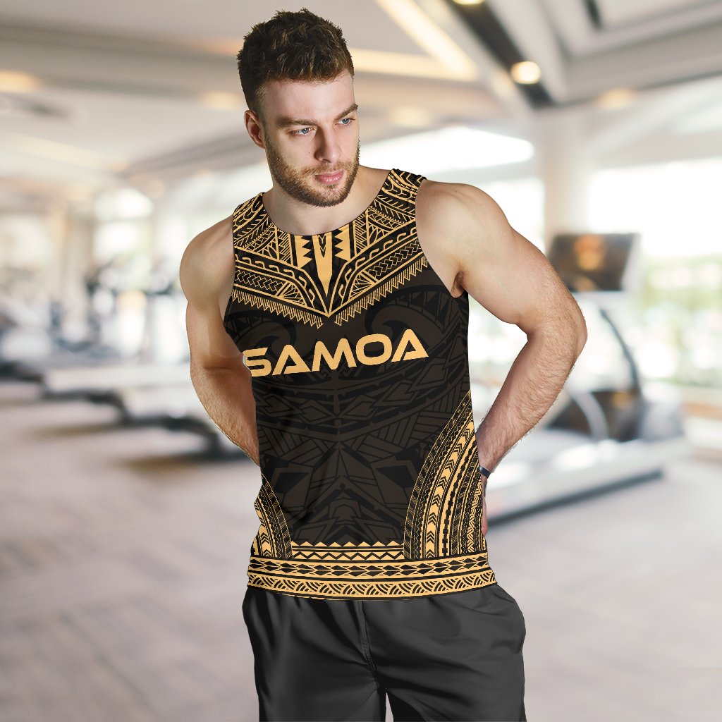 Samoa Men's Tank Top - Polynesian Chief Gold Version - Polynesian Pride