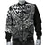 Tahiti Polynesian Men Bomber Jacket - White Turtle Hibiscus Flowing WHITE - Polynesian Pride