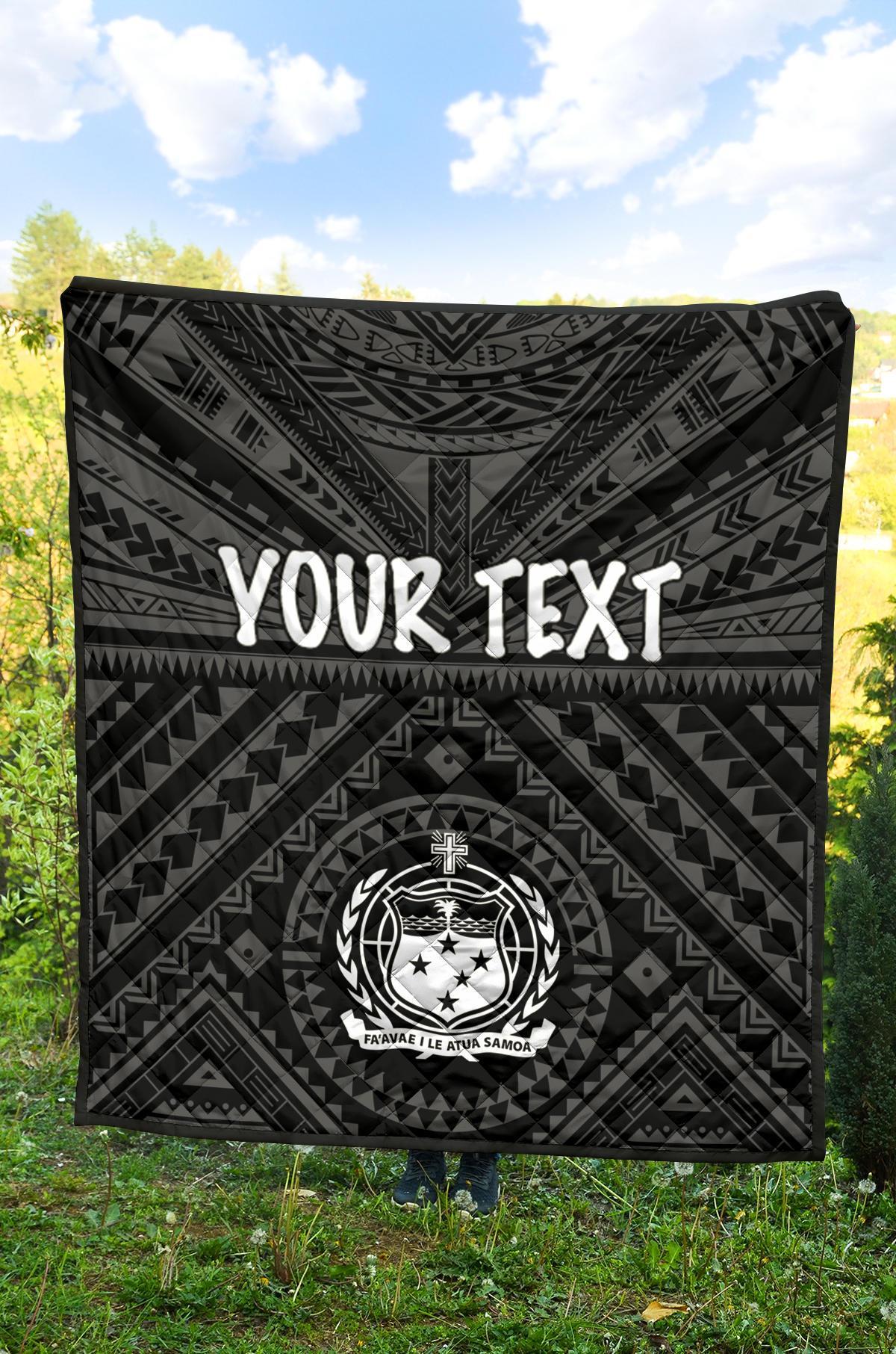 Samoa Personalised Premium Quilt - Samoa Seal In Polynesian Tattoo Style - Polynesian Pride