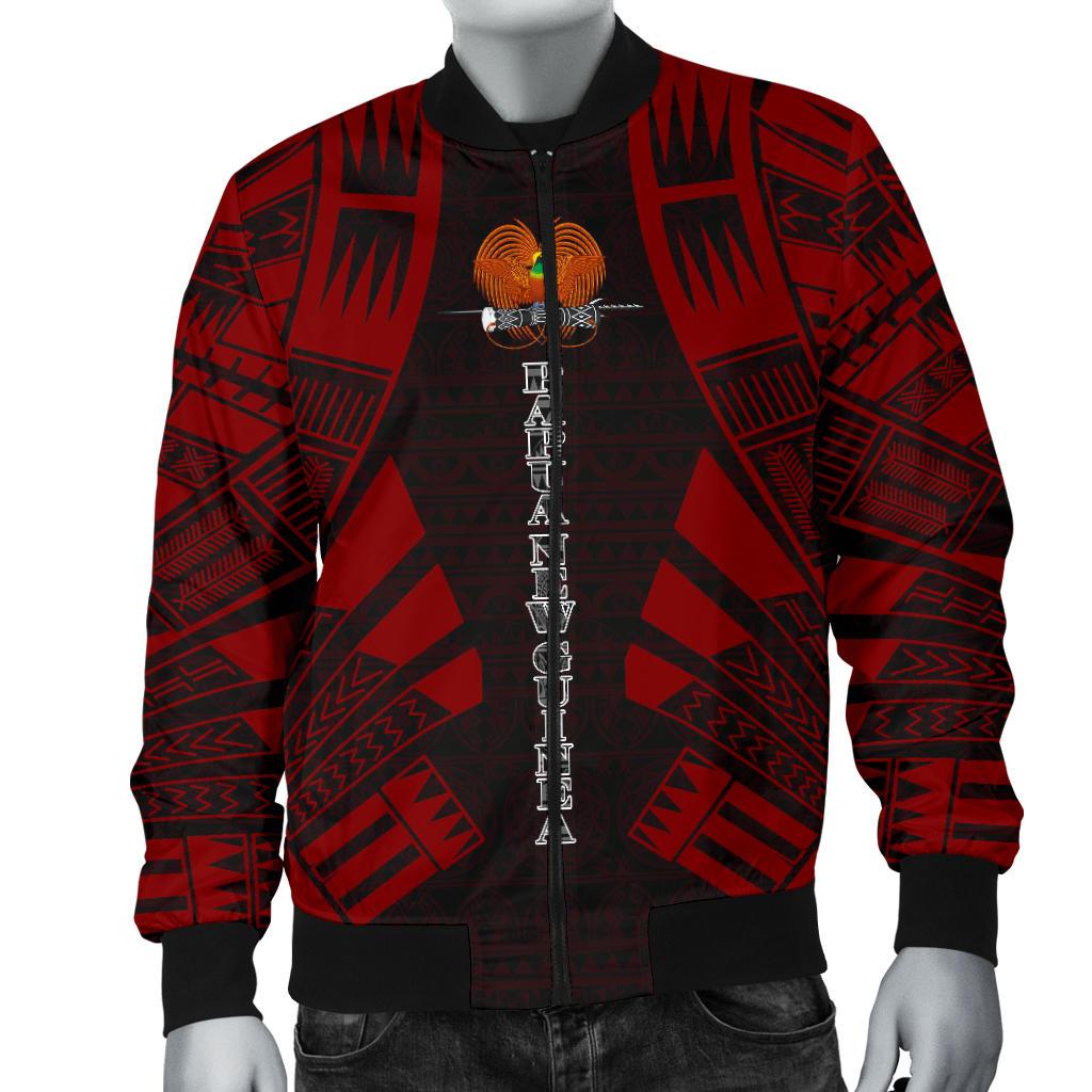 Papua New Guinea Men Bomber Jackets - Polynesian Tattoo Red - Polynesian Pride