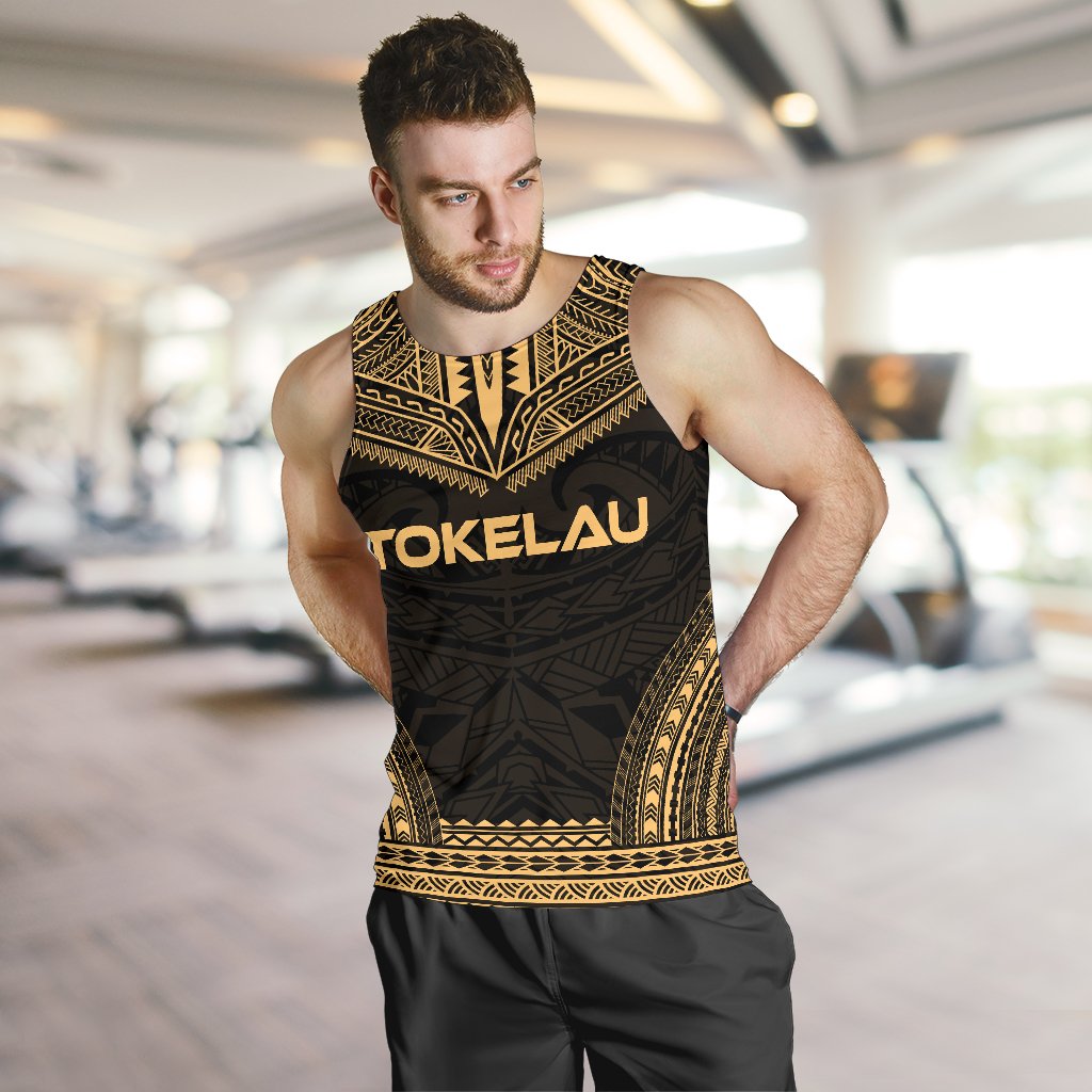 Tokelau Men's Tank Top - Polynesian Chief Gold Version - Polynesian Pride