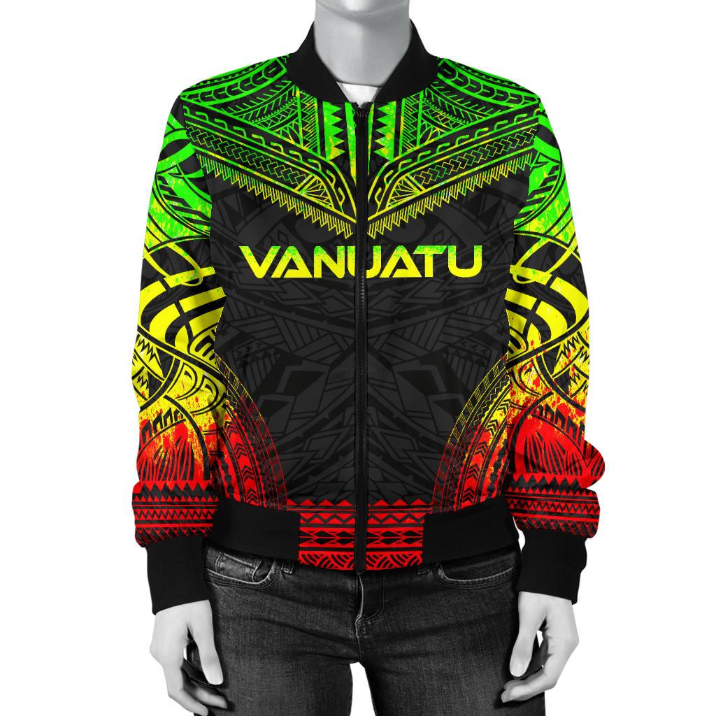 Vanuatu Polynesian Chief Women'S Bomber Jacket - Reggae Version - Polynesian Pride