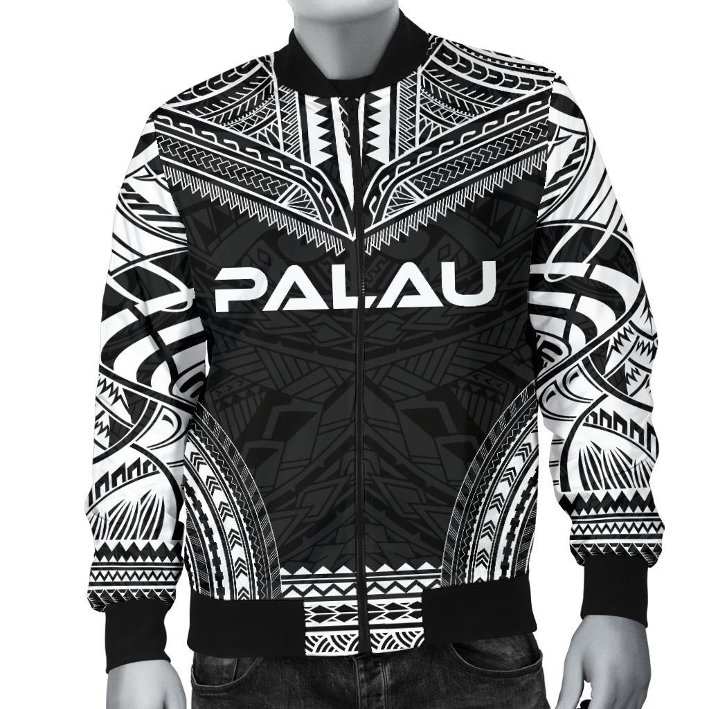 Palau Polynesian Chief Men's Bomber Jacket - Black Version - Polynesian Pride