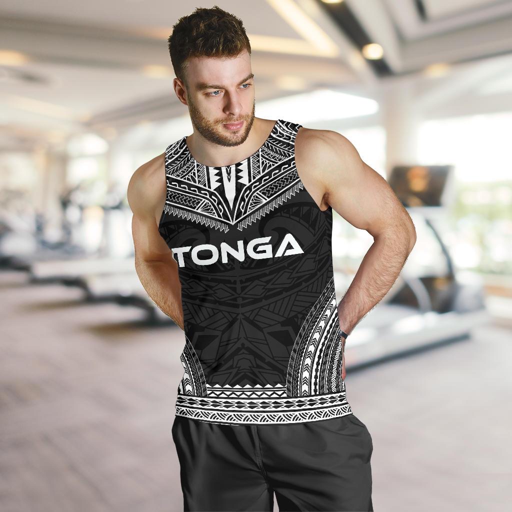 Tonga Men's Tank Top - Polynesian Chief Black Version - Polynesian Pride