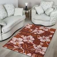 Polynesian Area Rug - Tribal Vintage Hibiscus Flowers - Polynesian Pride