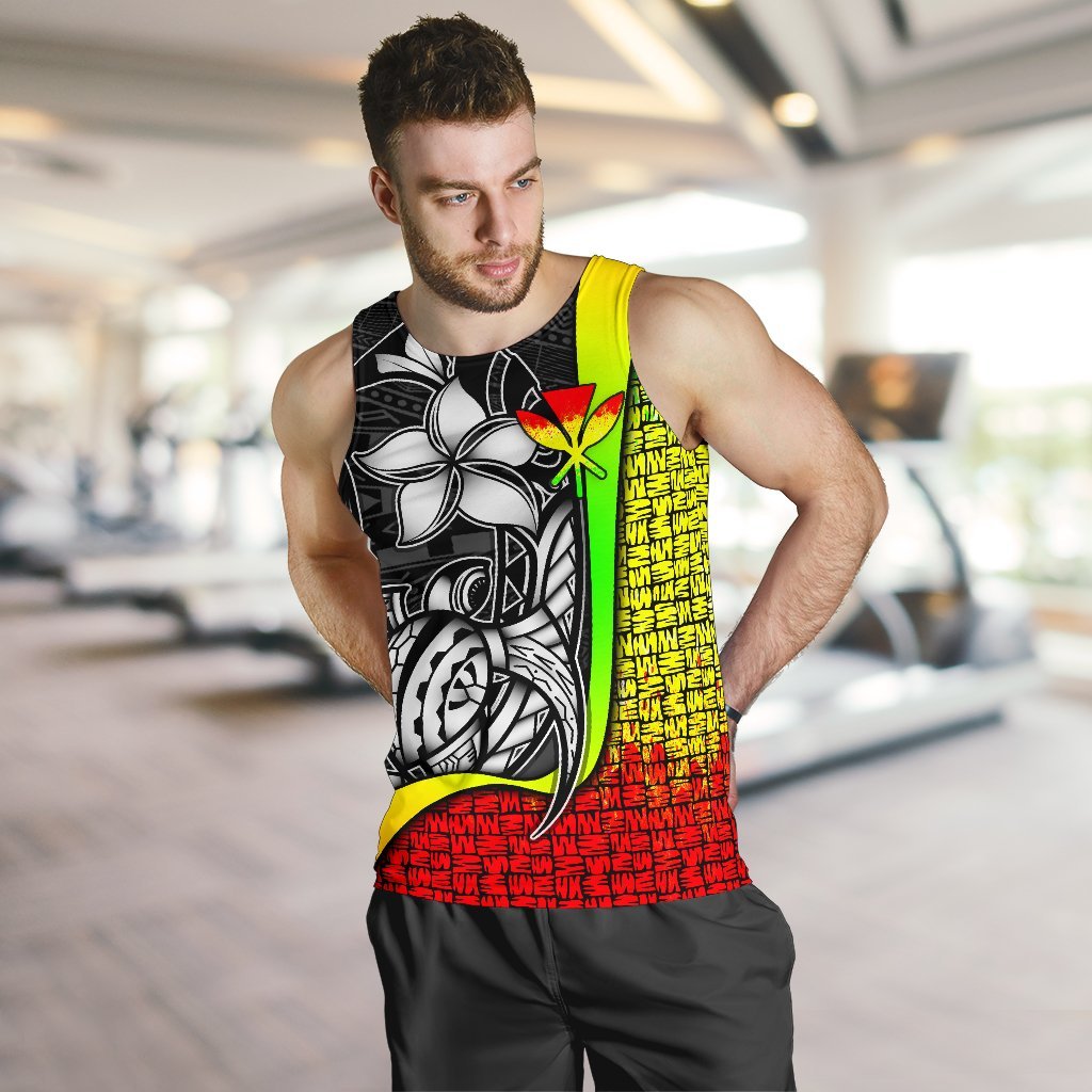 Polynesian Hawaii Men Tank Top Reggae - Turtle with Hook - Polynesian Pride