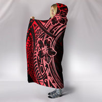 Hawaii Turtle Polynesian Red Hooded Blanket - Polynesian Pride