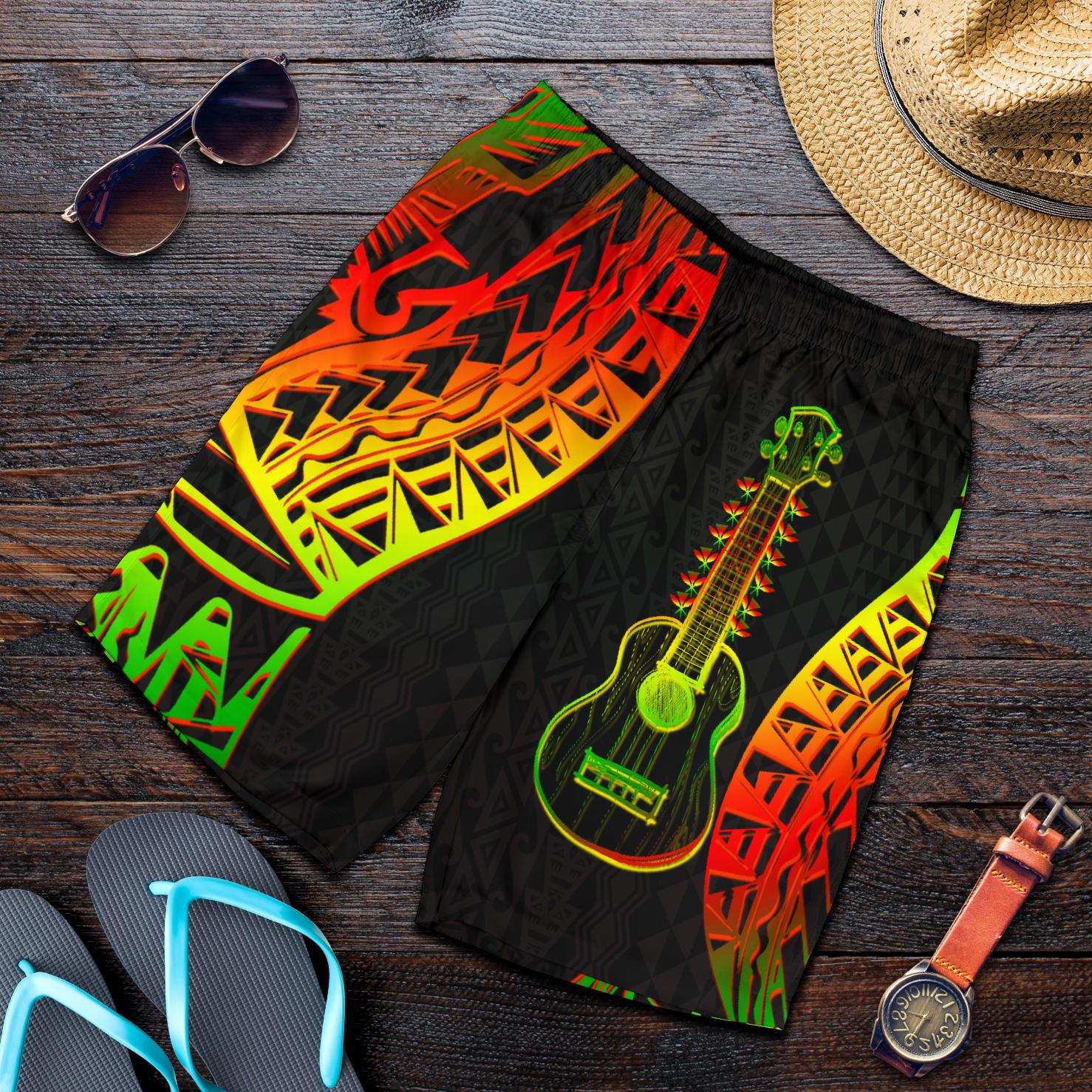 Polynesian Hawaii Men Short - Ukulele Black - Polynesian Pride