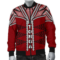 Tonga Polynesian Men's Bomber Jacket - Tongan Ngatu Pattern - Polynesian Pride