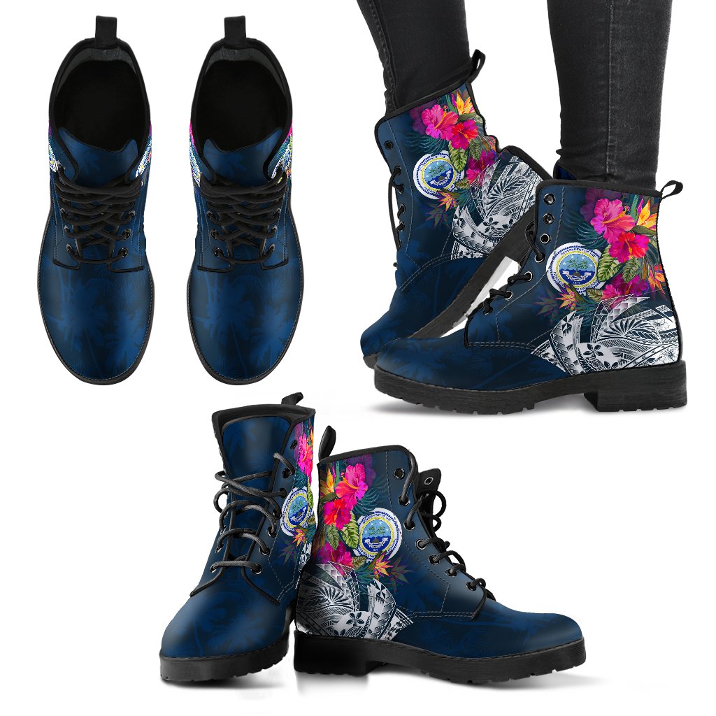Federated States Of Micronesia Leather Boots - Summer Vibes - Polynesian Pride